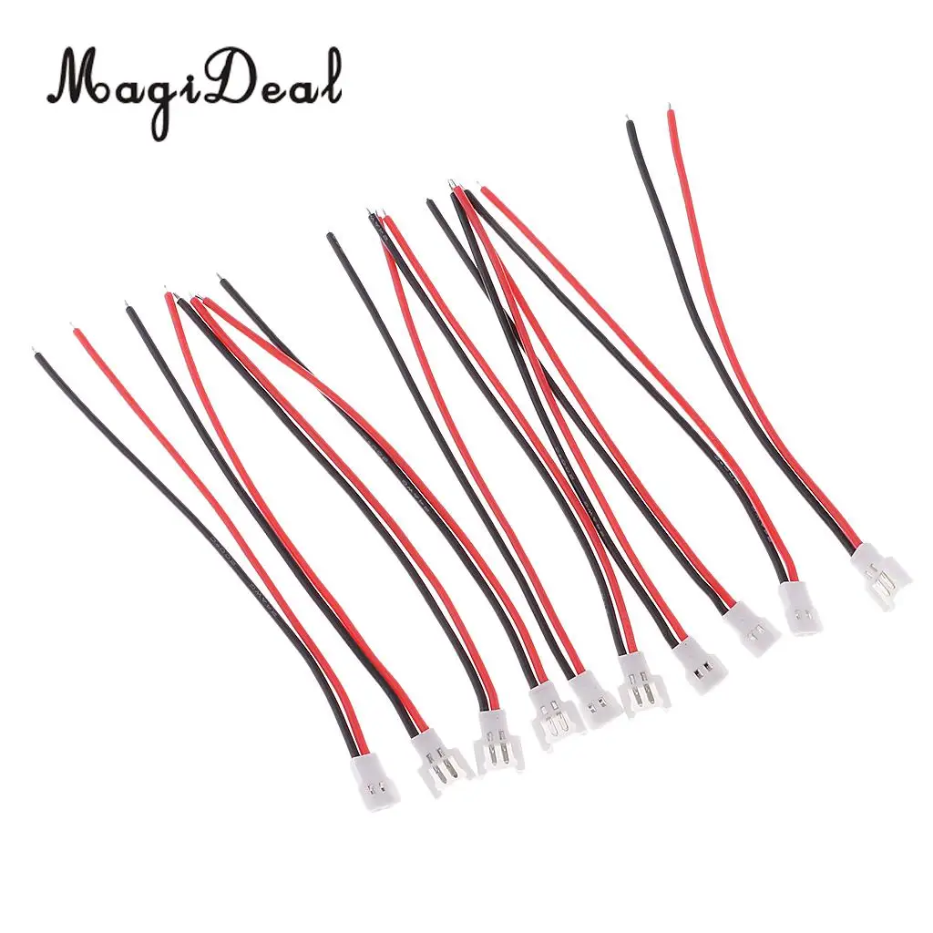 MagiDeal 5Pairs/Lot White 51005 2 Pin Connector Plug Male&Female with 100mm Wire Cable for Helicopter Airplance Boat Cars Parts