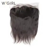 Wigirl Brazilian Straight Virgin Hair 13x4 Lace Frontal Closure Knots Bleached with Baby hair 100% Human Hair Free Shipping