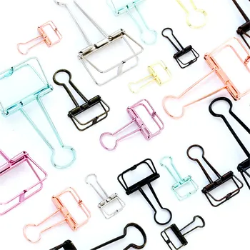 

10 pcs Nordic Office Paper Storage Clip Minimalist Chic Purple Ins Wrought Iron Document Handbook Storage Clip Home Sealing Clip