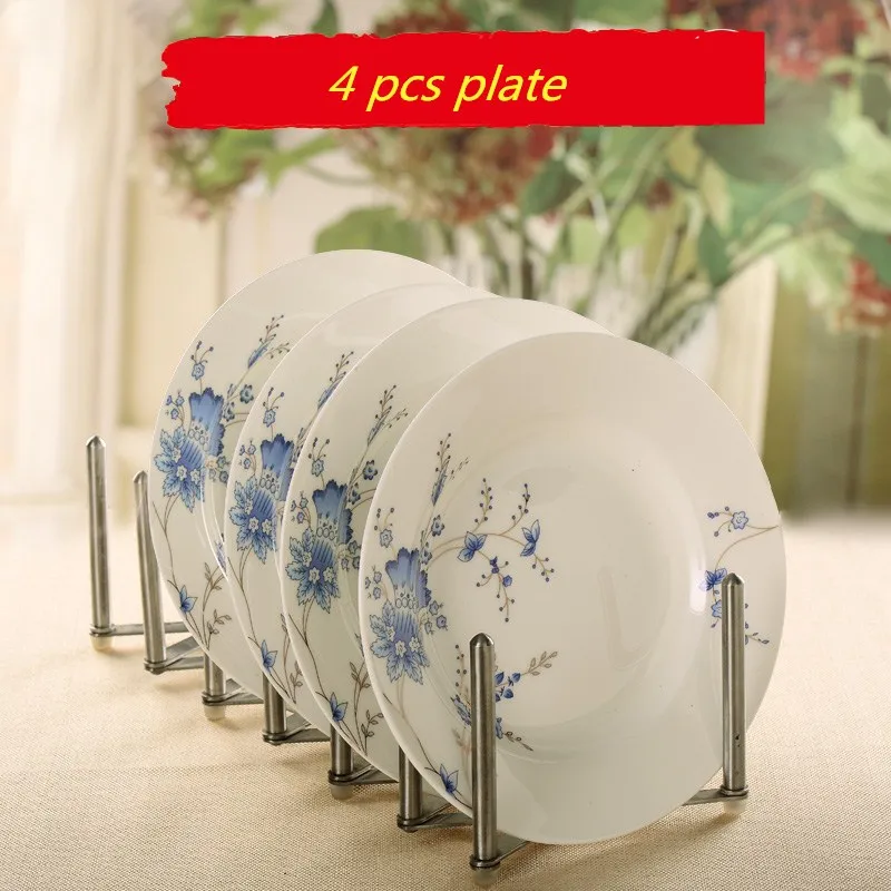 4 Pcs Ceramic Dinner Plates Round Fruit Plate Western Dessert Tray Noodle Dish Salad Plate High 1 4 Pcs Ceramic Dinner Plates Round Fruit Plate Western Dessert Tray Noodle Dish Salad Plate High 2