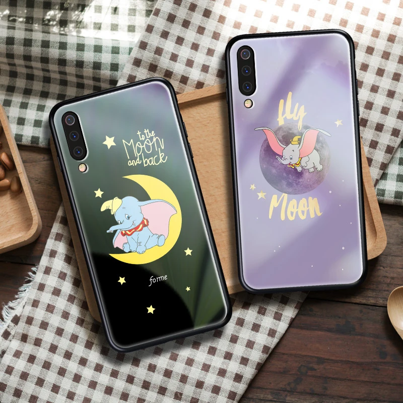 

Tempering Glass Cover For Xiaomi mi 9 9se cc9 cc9e Case Cute Cartoon Dumbo Patterned Redmi K20 Pro Cover Silicone Bumper