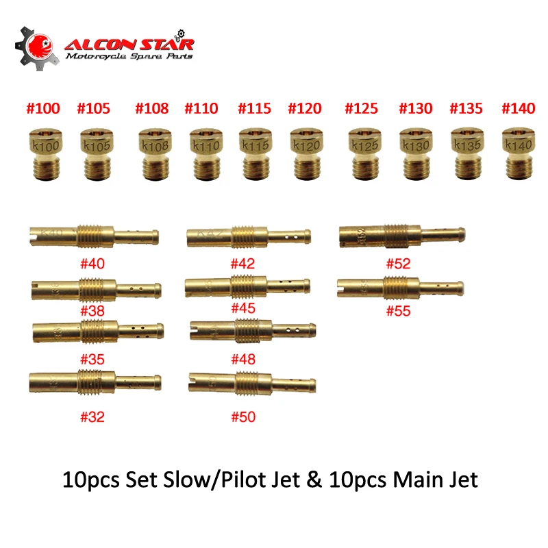 Alconstar 10 шт. основной струи и медный карбюратор для Keihin PWK OKO KOSO CVK PE Mikuni VM24