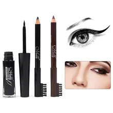 Черная ручка для бровей с жидкой подводкой для глаз, водостойкий набор для макияжа глаз, длительный профессиональный набор для бровей