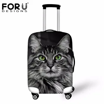 

FORUDESIGNS Cute 3D Cat Animal Luggage Protective Rain Covers Made S/M/L Stretch Suitcase Protector Covers For 18-30 Inch Cases