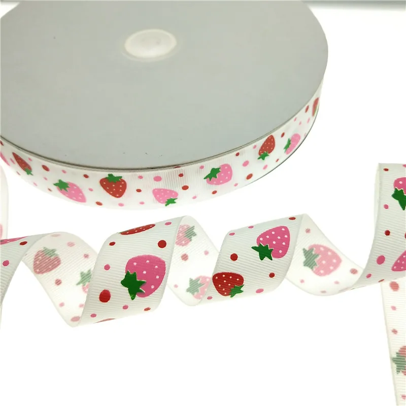 Suoja 5 лет/лот 1 'Ƌ/8'' 15 мм 25 Клубника полиэстер Grosgrain ленты ярдов DIY Hhair луки
