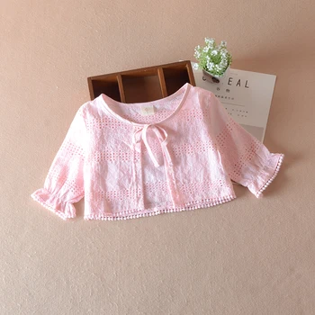 

Beach Girls Jacket Cardigan 3/4 Sleeve Sweater Cotton Outerwear Girls Coat For 1 2 3 4 6 8 10 11 Girls Kids Clothes 185055