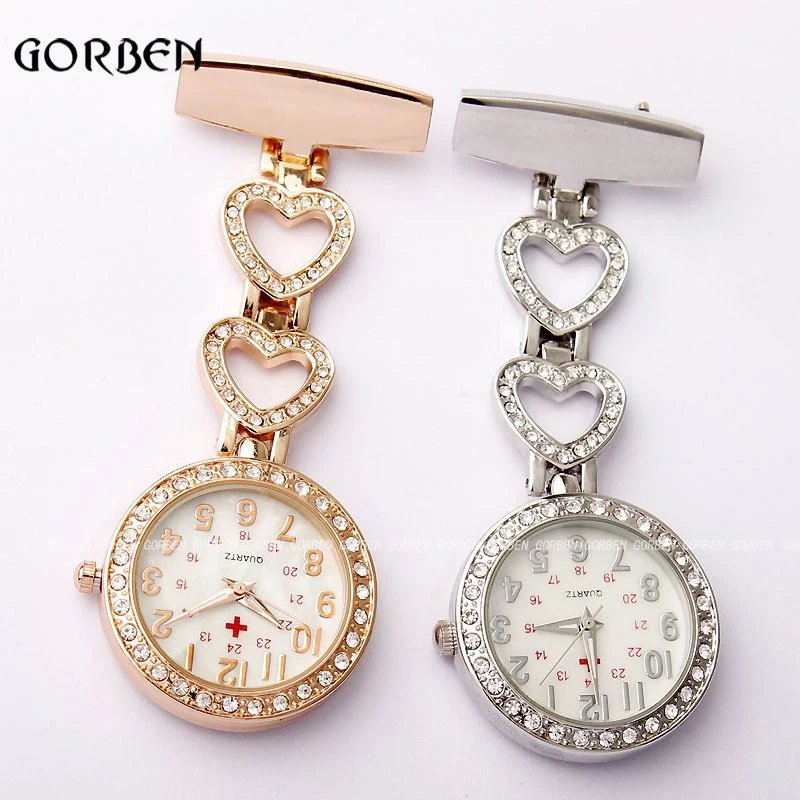 2020 Luxury Nurse Pocket Watch Womens Chic Heart Stainless Steel Crystal Vintage Dress Pocket fob Watches Ladies reloj colgante 2020 Luxury Nurse Pocket Watch Womens Chic Heart Stainless Steel Crystal Vintage Dress Pocket fob Watches Ladies reloj colgante