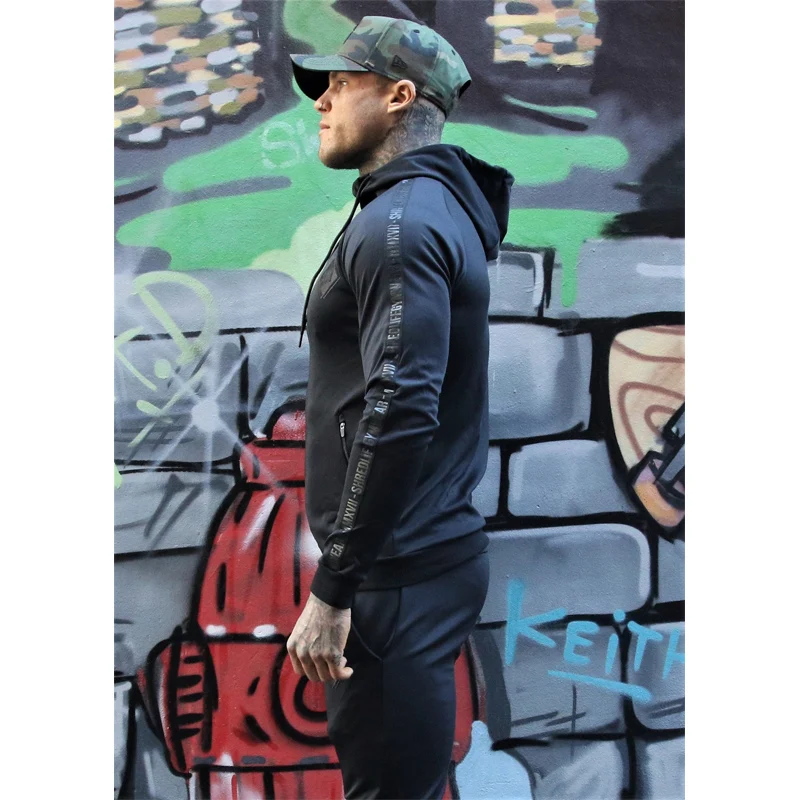 Men Sporting suit Spring Fashion Hooded Sweatshirt+Jogging Pants Two Piece Set Side Striped Tracksuit For Men Fitness Clothing Men Sporting suit Spring Fashion Hooded Sweatshirt+Jogging Pants Two Piece Set Side Striped Tracksuit For Men Fitness Clothing