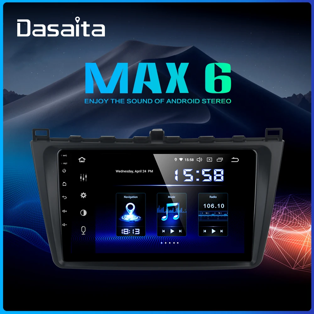 Cheap Dasaita 9" IPS Touch screen Car Stereo GPS Android 9.0 for Mazda 6 2008 2009 2010 2011 Navigation Bluetooth TDA7850 4GB RAM MAX6 0