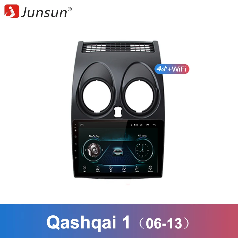 

Junsun 2 Din Multimedia Video Player Android 8.1 GPS Navigation Radio for Nissan Qashqai 1 2006-2013 no 2 din dvd radio