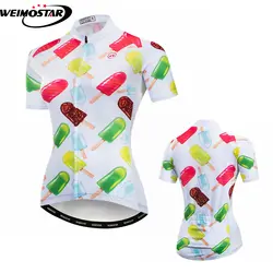 Велоспорт трикотаж Pro команда Светоотражающие Майо Ciclismo MTB трикотаж s короткий рукав для девочек Велоспорт рубашка Топ Ropa Ciclismo мороженое