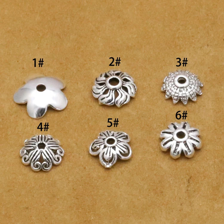 

Beads Caps Vintage 925 Silver Beads Caps Vintage Pure Silver Beads Caps DIY Jewelry Accessories DIY Bracelets