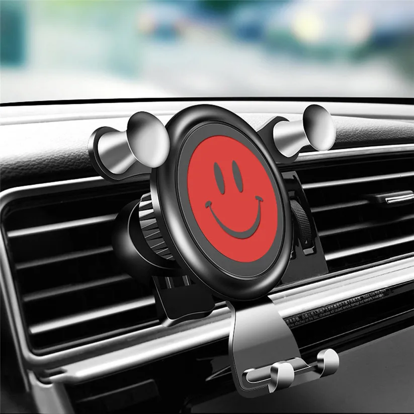 Car-styling wupp Mounts Holder 360 Rotating Gravity Car Mount Air Vent Creative Smiley Face Bracket td0821 dropship | Автомобили и