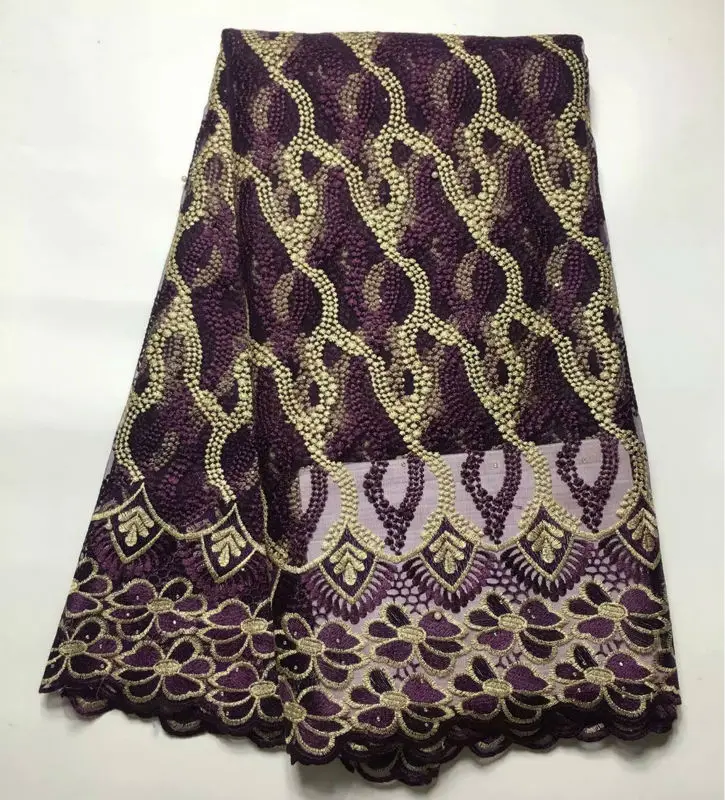 

New Design Purple High Quality African Tulle Fabric With Stones Nigeria Lace African French Net Lace Fabric For Wedding Gift