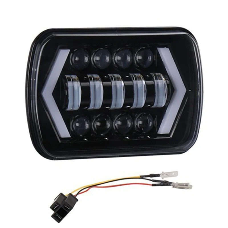 

55W 7X6 Inch 5X7 Inch Led Projector Headlight Hi-Lo Beam Halo Drl For Cherokee Xj
