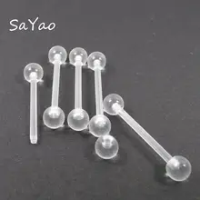 SaYao 5 штук 14 г ясный мягкий прозрачный язычок кольцо мяч гибкий язык кольцо для сосков штанга пирсинг