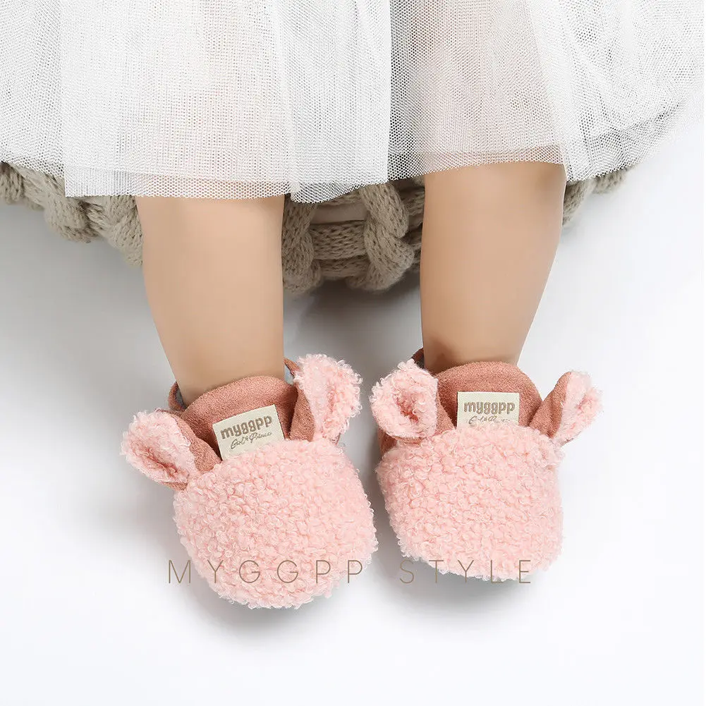 Newborn Infant Baby Girls Boys Autumn Winter Crib Shoes 5 Style Cotton Fur Warm Slip On Soft Sole Baby Shoes