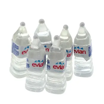 

20pcs Clear Resin Square Bottle With "evian" Decoration Crafts Flatback Cabochon Embellishments For Scrapbooking Accessories