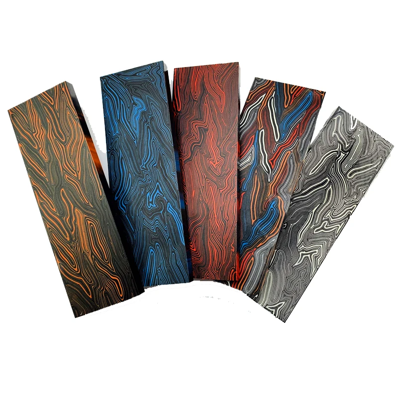 

2Pcs G10 Knife handle Material Diy Tool Handle Composite Material Damascus Pattern G-10 Tool Holder Patch Material 130x45x8mm