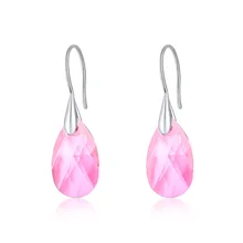 

Pink Earrings Water Drop Earrings Crystal Party Romantic Stone Geometric Metal Silver for Aretes Femme Mujer Fashion Jewelry