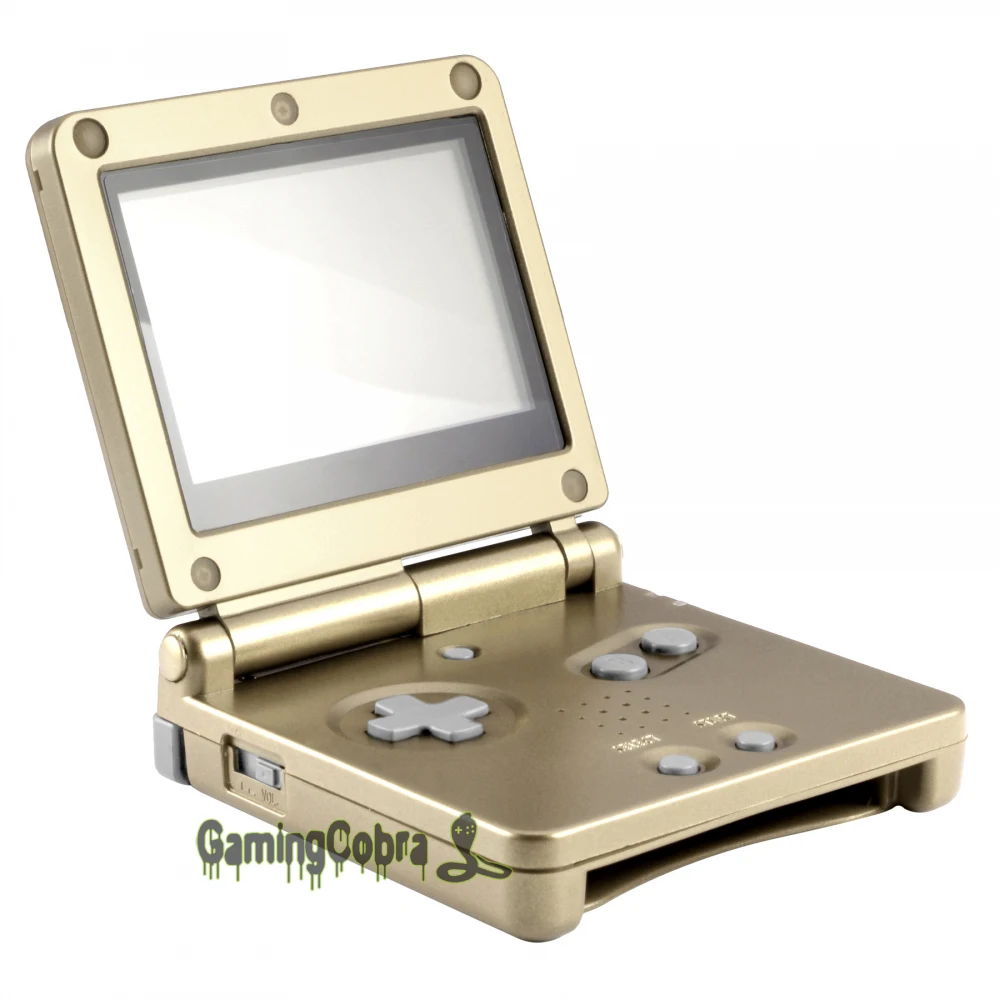 Золотые Твердые полный корпус кнопки из ракушек для Gameboy Advance SP-GBS001