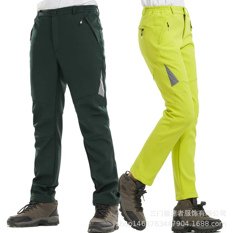 

Winter Men Women Hiking Pants Outdoor Trousers Waterproof Windproof Thermal for Ski Climbing Plus velvet thick Sport hiking pant