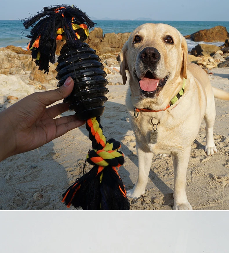 Pet dog toy knitting knot toy rubber toy large Labrador interactive hemp rope molar dog toy