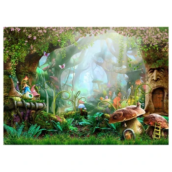 

7x5ft Washable Fabric Photography Background Fairytale Dreamlike Nature Forest Life Background Photographical Backdrops for Ph