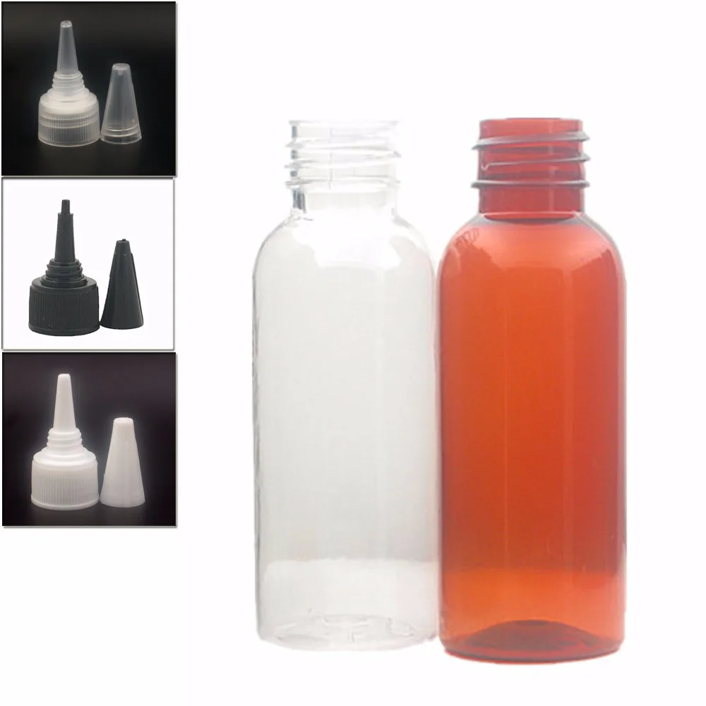 

30ml empty clear/amber plastic pet bottle with white/black/transparent twist-open dispensing cap X 10