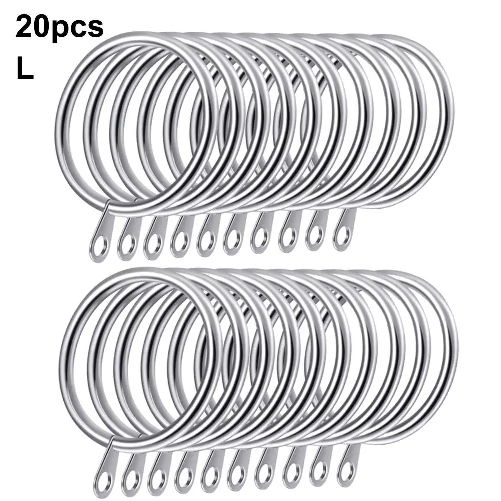 20 шт. металлические подвесные кольца для занавесок, зажимы, крючки для окон, аксессуары, римские кольца, роликовые кольца для дома, для ванной, Декор, кольцо для занавесок - Цвет: L