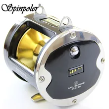 Черный 8 шариковых подшипников из нержавеющей стали катушка для троллинговой рыбалки отсадка 25 кг драж сила глубоководная морская Морская Лодка Рыболовная катушка