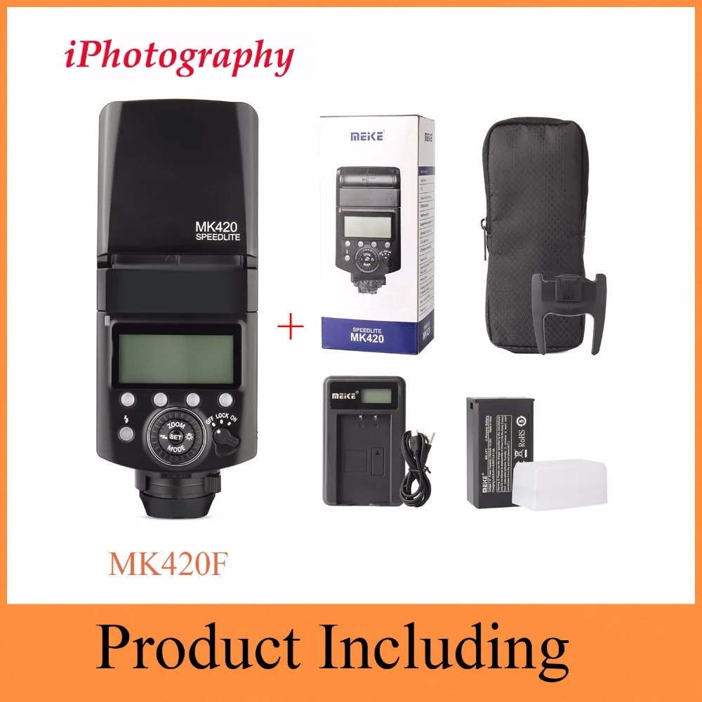 

Meike MK420F Professional TTL Li-ion Battery Flash Speedlite with LCD Display for Fujifilm Cameras X-T2/X-T20/X-T1/X-T10/X-Pro2
