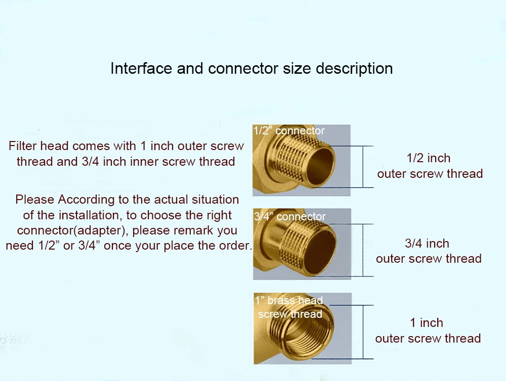 1 дюйм до 1/2 дюймов 1/2 "Труба внешняя резьба медный Соединительный шов адаптер адаптера предварительного фильтра очиститель воды очищающий