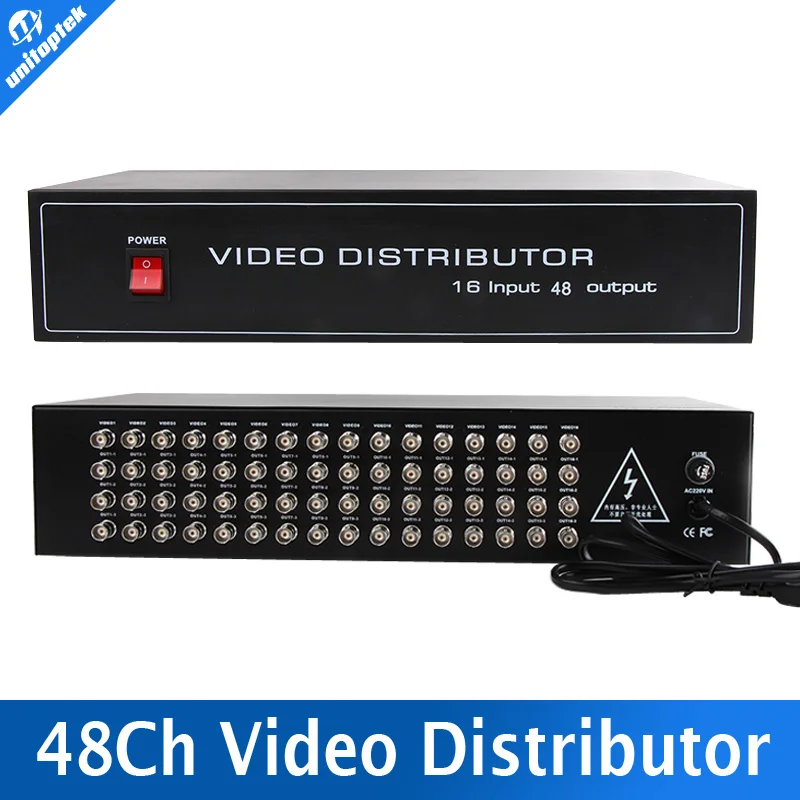 

16 To 48CH Video Splitter/HD Distributor BNC 16Pcs Input 48Pcs Output,Support AHD/CVI/TVI Camera In&Out,Distance Max To 600M