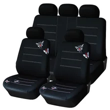 Cubierta de Asiento de coche Estilo Mariposa Bordada Ajuste Universal Más de Protección Del Asiento de Automóvil Cubre Interior Accesorios Asiento