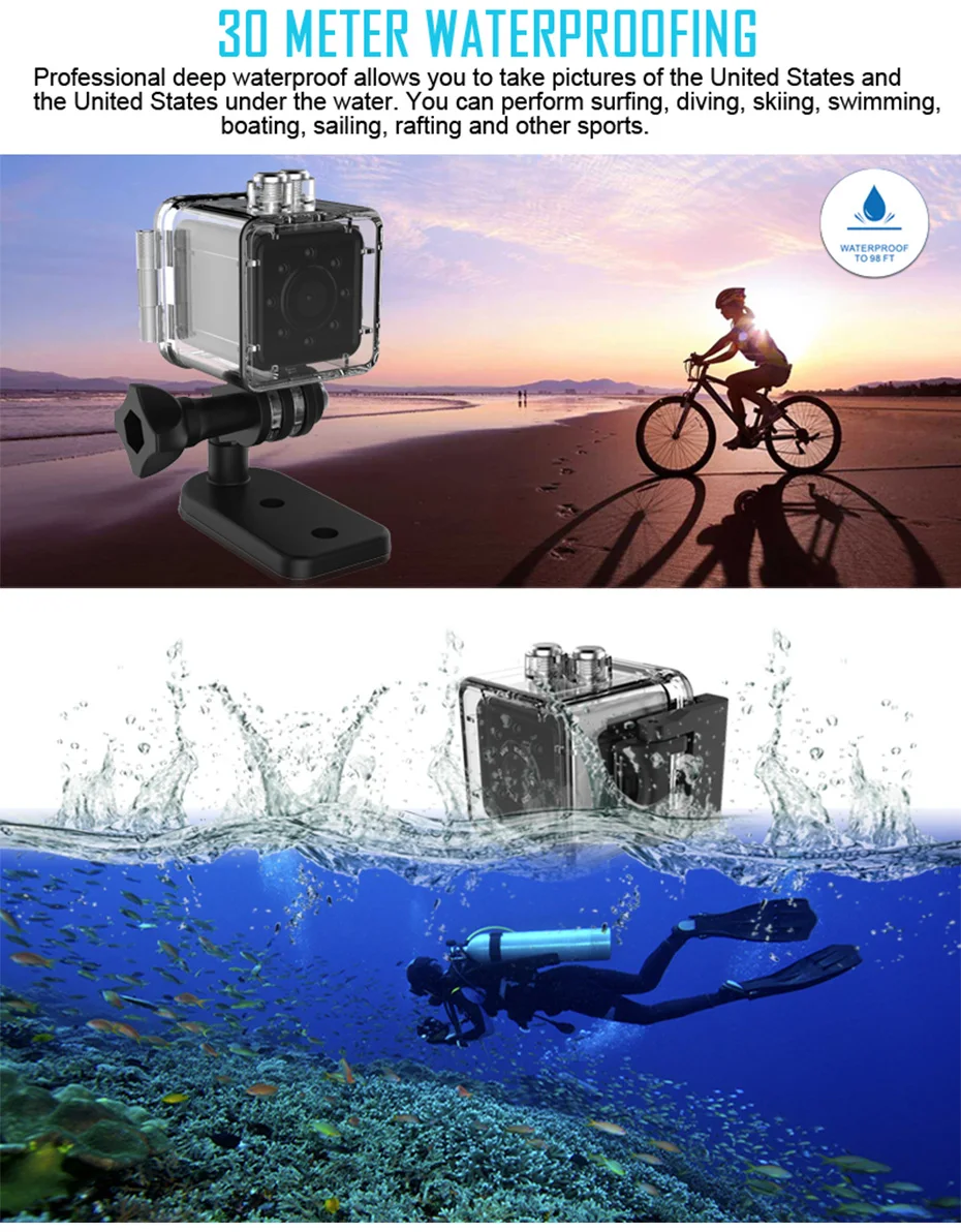 SQ13 Mini Camera Full HD 1080P Camcorder Night Vision Mini Camera Wifi 1080P Sports Action Waterproof DV Voice Video Recorder  (7)