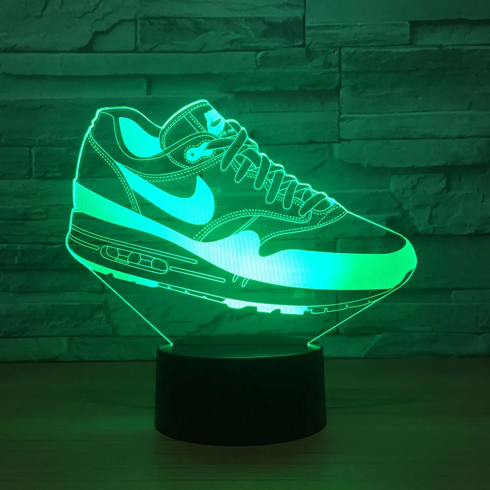 Креативный Usb 3D Led сенсорный выключатель обувь атмосферный ночник для спортивных вентиляторов спальня движение светильник Настольная лампа