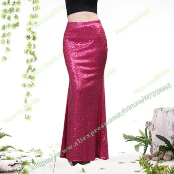 

Plus Big Size ( XXXL XXXXL )Mopping the Floor Fashion Metal Sequins Straight ( Black White Gray ) Long Maxi Skirt for Womens