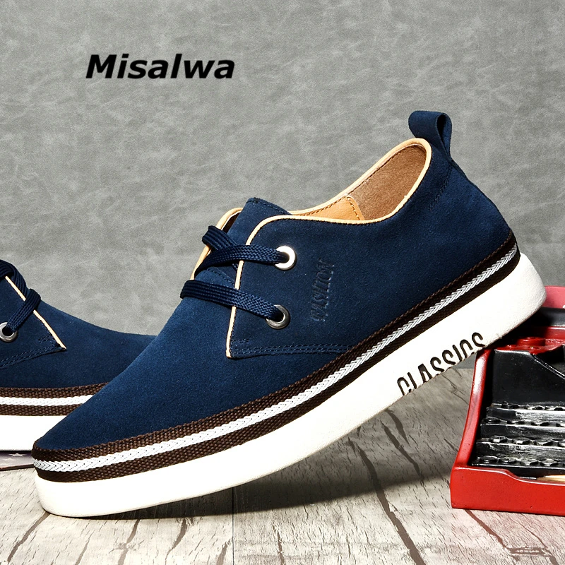 

Misalwa Man Casual Cow Suede Footwear Man Elevator Shoes Invisible Height Increase Coffee Brown 38-43 Men Shoes Luxury Brand