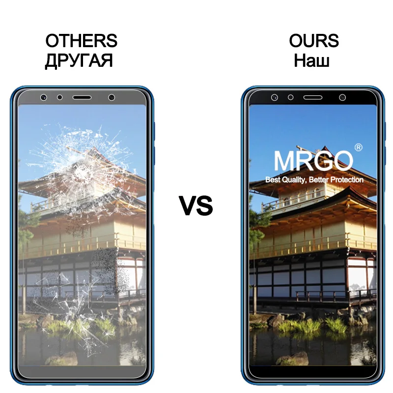 Закаленное стекло MRGO для samsung Galaxy A7, защита экрана 9H 2.5D, Защитное стекло для телефона samsung A7
