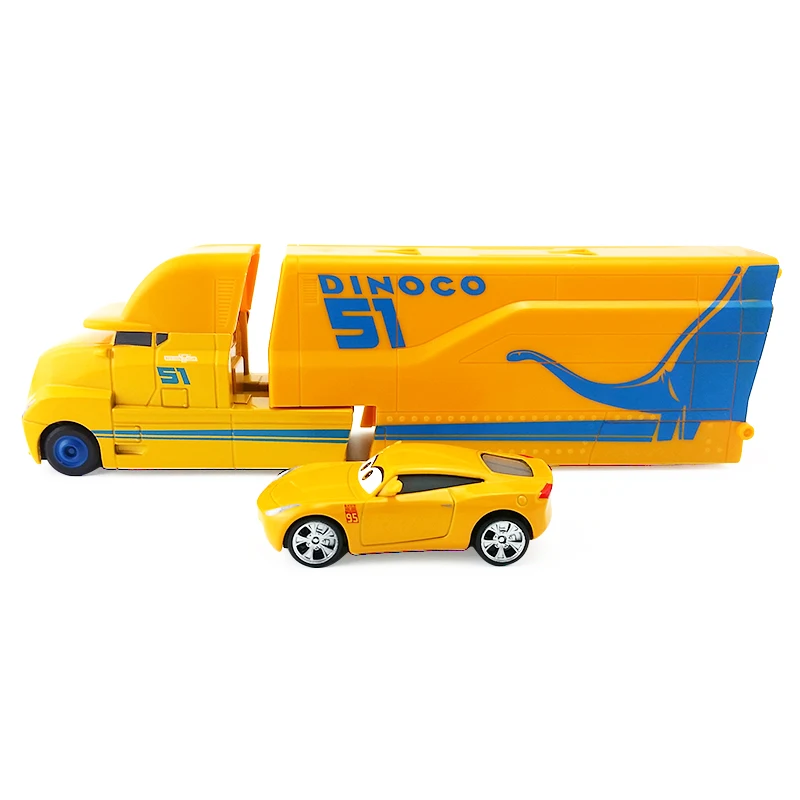 Disney Pixar Cars 3 Dinoco Cruz Ramirez's Hauler& Cruz металлическая литая под давлением игрушечная машинка 1:55 свободная Фирменная Новинка и