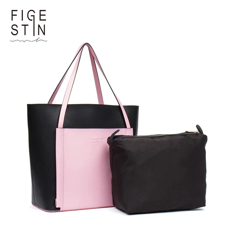 

FIGESTIN 2 Sets Women Genuine Leather Tote Purse Handbags Designer Shoulder Bags for Female Crossbody Bag Sac a Main Bolsos