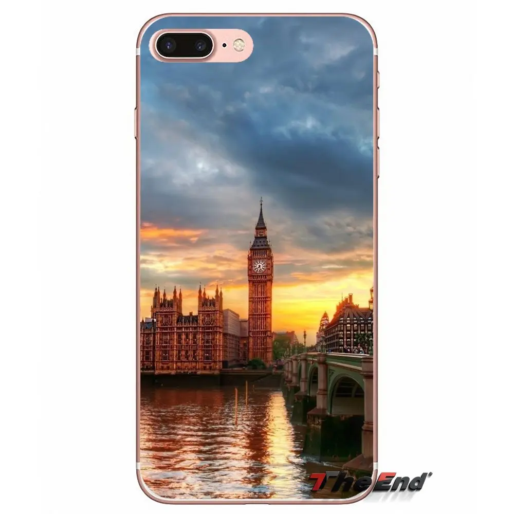 Для iPhone X 4 4S 5 5S 5C SE 6 S 7 8 плюс samsung Galaxy J1 J3 J5 J7 A3 A5 2016 2017 Лондон пейзажи Биг Бен мягкий