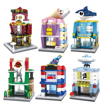 

Hsanhe City Mini Street Series Ocean World Dinosaur Park UFO Space Research Shop Building Blocks Bricks Toys Compatible Legoedly