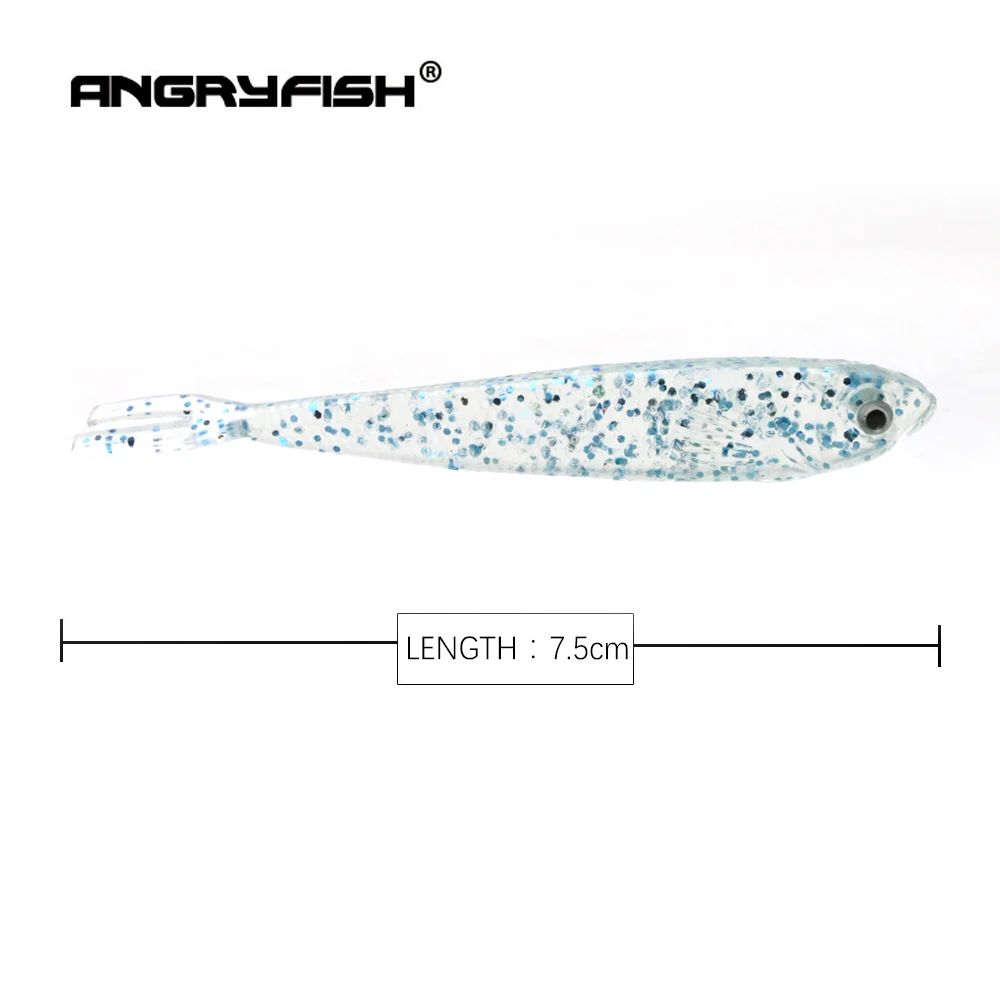 Angryfish, новинка, 5 шт./лот, 75 мм, 3 г, рыболовная приманка, гольян, Мягкая приманка, профессиональное качество, Esfishing, искусственная приманка, Iscas Pesca S006