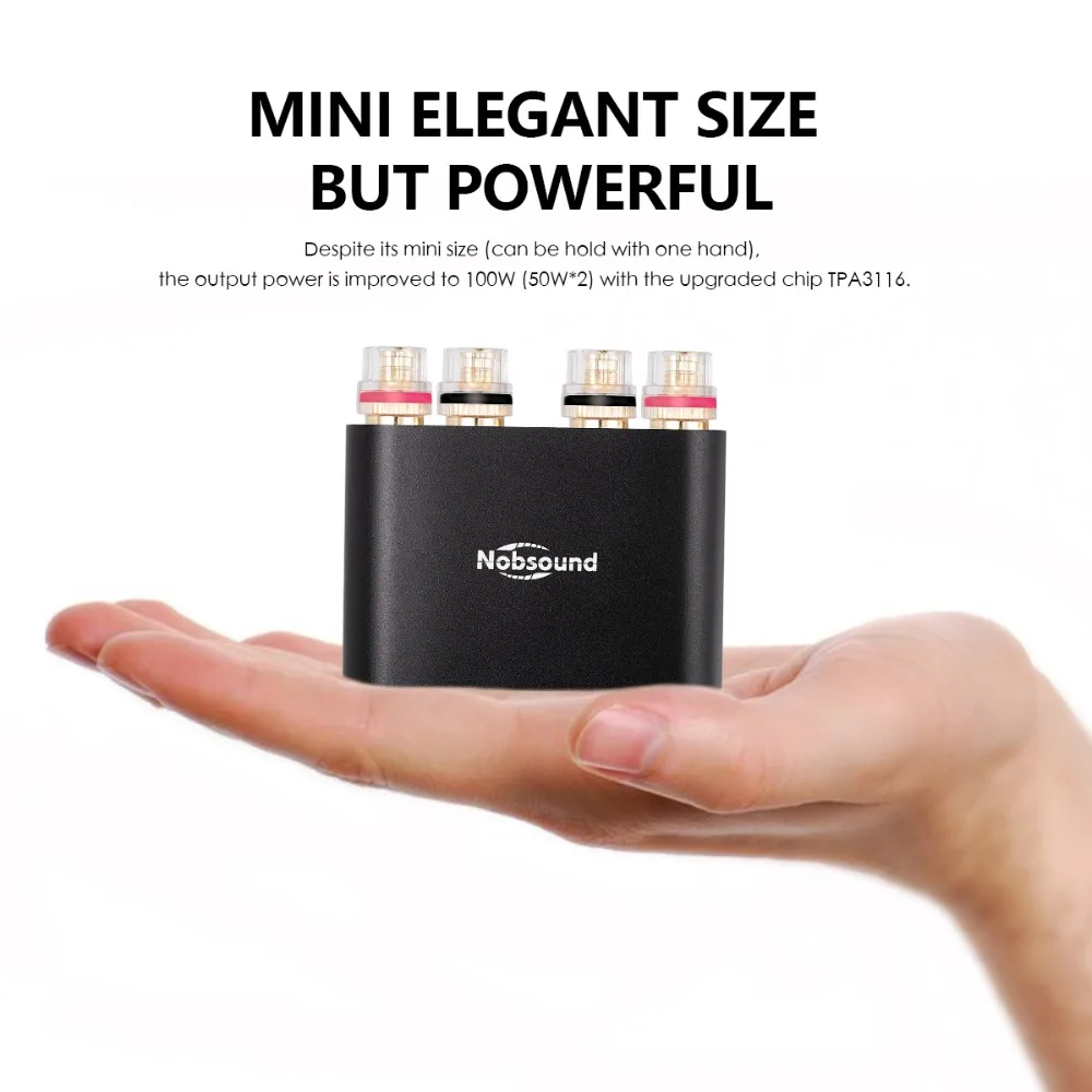 2021 Latest Nobsound NS-10G Pro Mini Bluetooth 5.0 DSP Digital Power Amplifier Stereo HiFi Audio AMP 50W+50W