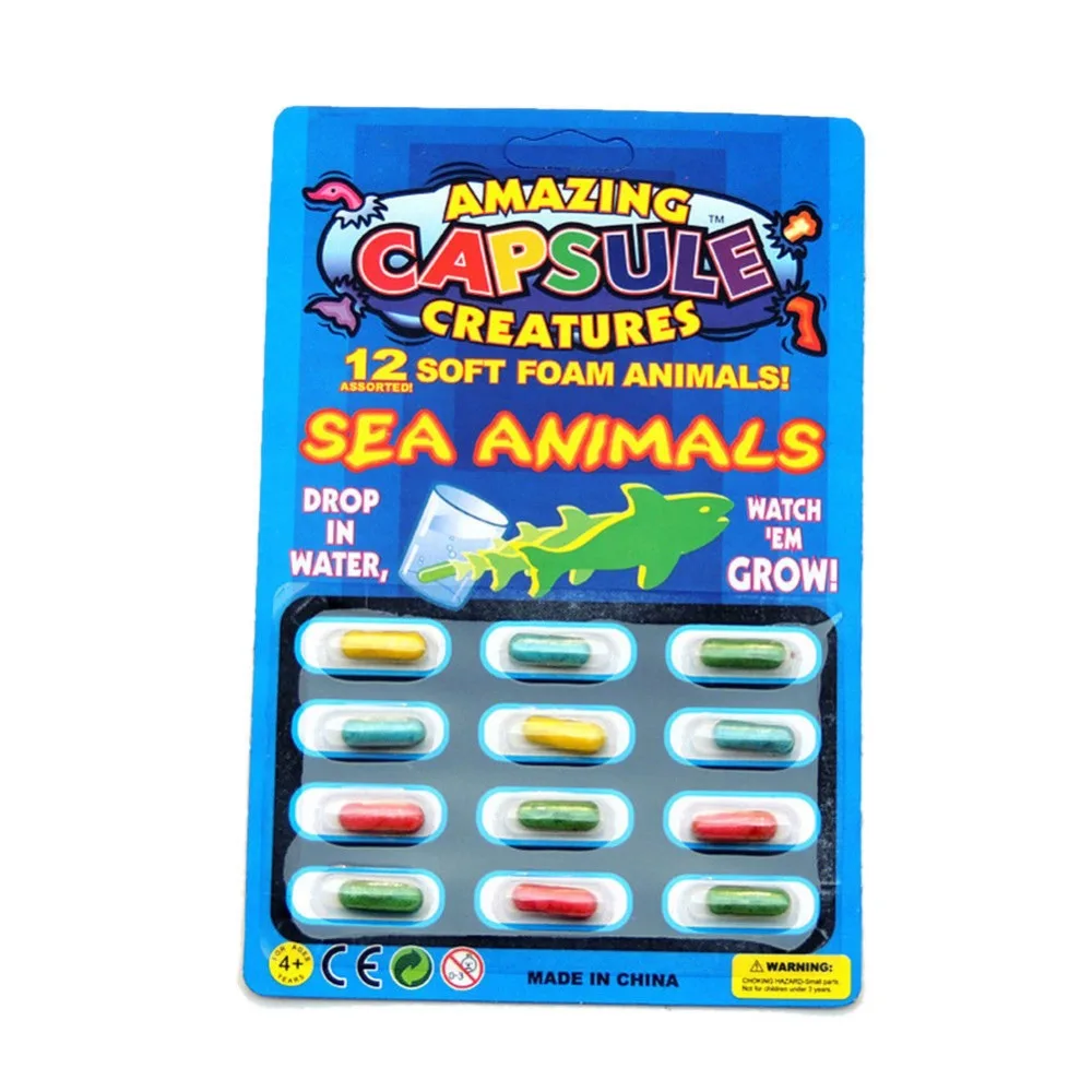 

Magic Soft EVA Children Cognition Plaything Kids Practical Jokes Cartoon Bath Toys Amazing Grow Capsule
