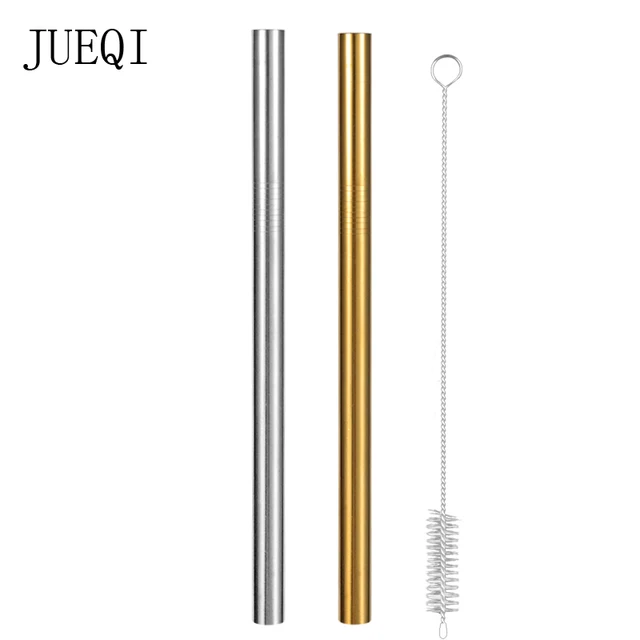 Extra Wide Straw Reusable Stainless Steel Drinking Straw Metal Straw For Smoothies Tapioca Pearls Milk Tea Juice Bar Tools hybrid  A