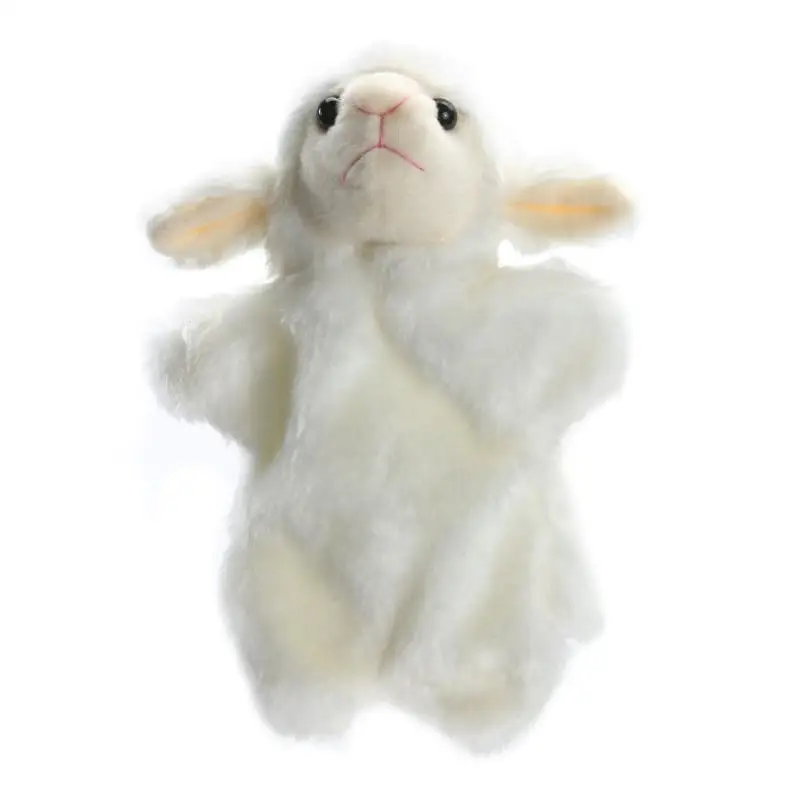 1 шт. милые овцы ручной кукольный ребенок развивающая Мягкая Милая мультяшная Интерактивная кукла плюшевая игра играющая игрушка подарок - Цвет: Белый