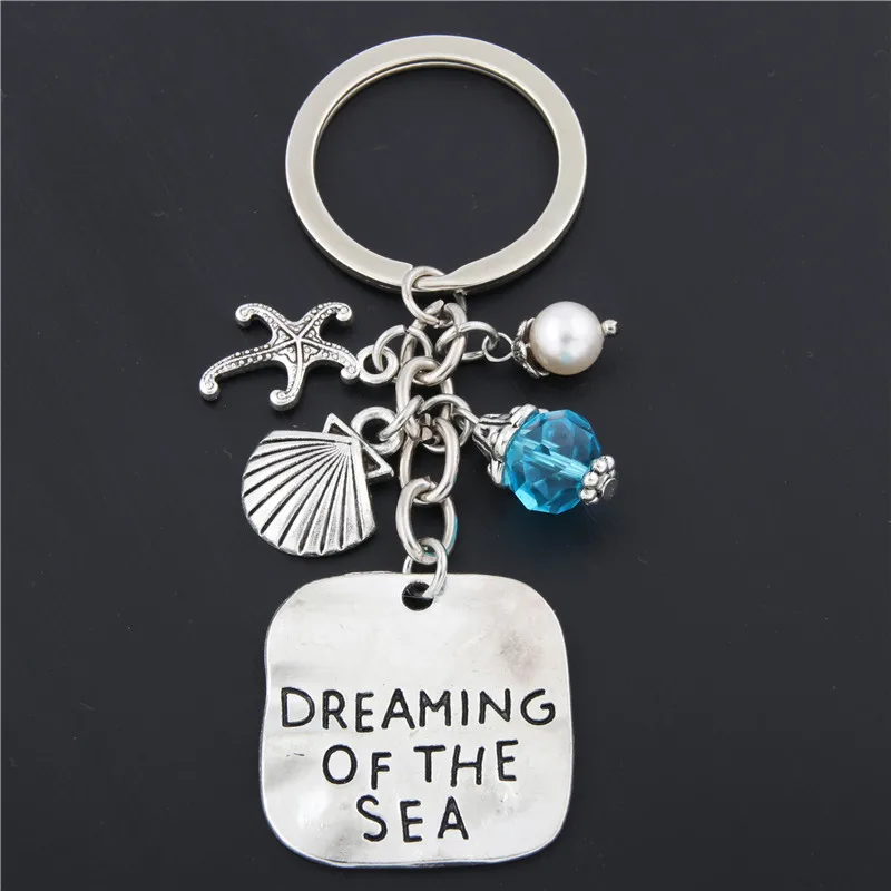 

1pc Jewelry Dream Of The Sea Starfish Keyring Keychain Shell Pendant Keychain Sea Dream Women Holiday Gift E1677